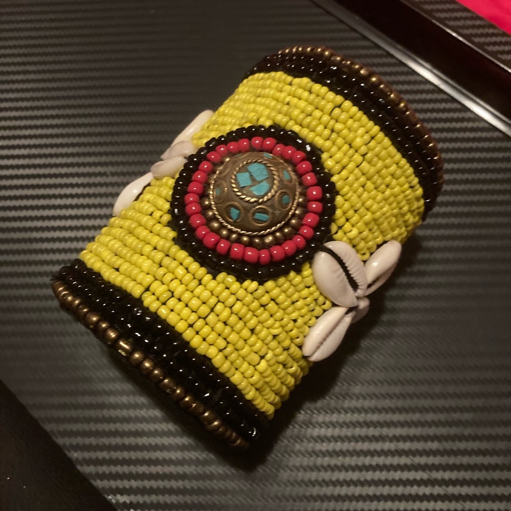 Fabulous hand beaded, African cuff bracelet!